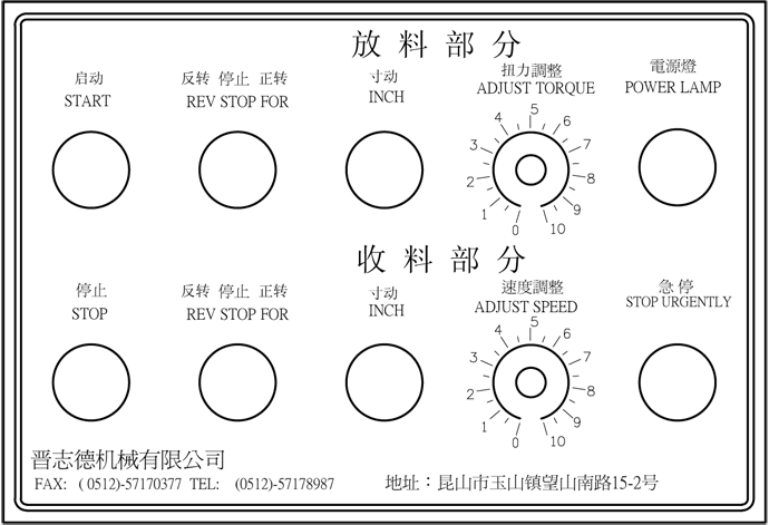 收放卷取机面板