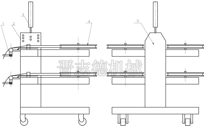 卧式四盘收料机结构图