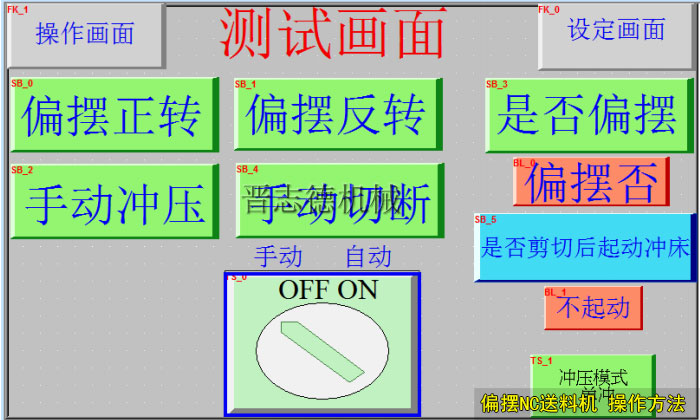 偏摆NC送料机控制面板