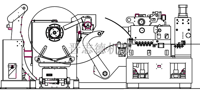 配油压剪切装置三合一送料机结构图